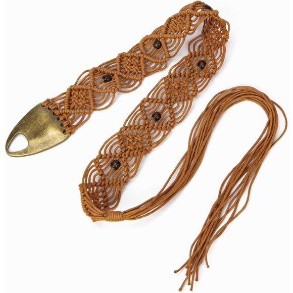 Women\'s Wax Rope Bohemian Style Braid Waist Belt for Dress Jeans main image 4